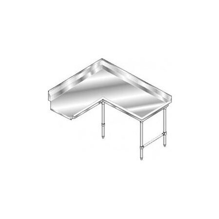 Aero Aerospec SS NSF Clean Corner w/ Right Drainboard - 72 x 60 2CDC-R-72